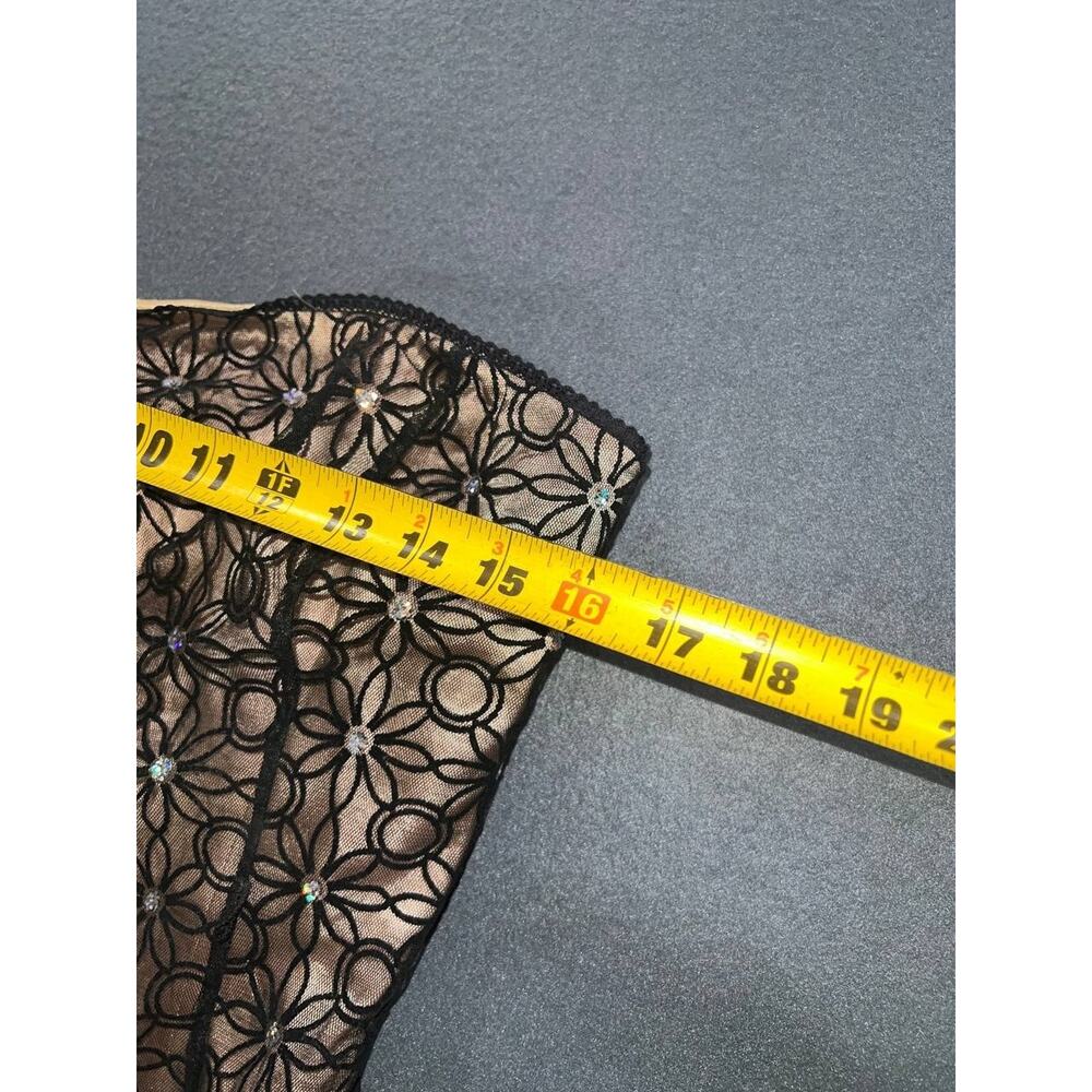 Adrianna Papell Boutique Sz 8 Black Sheer Mesh Sleeveless Cocktail Dress A008683 - Picture 9 of 11